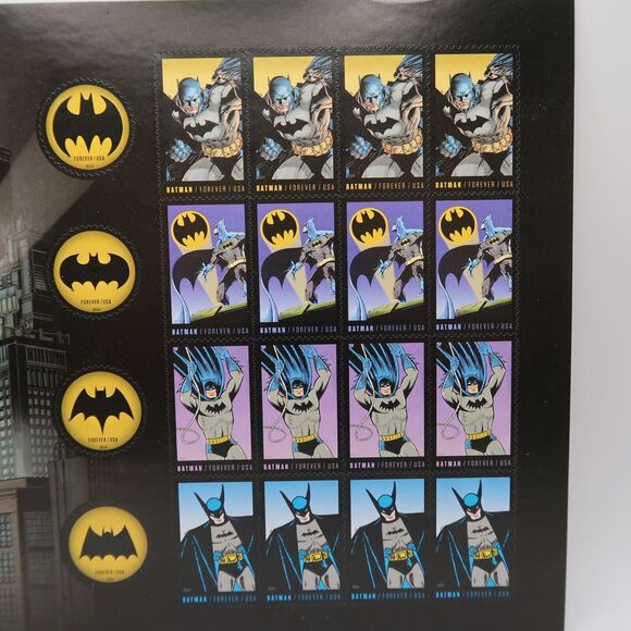 Batman 75th Anniversary US Postage Stamps Sheet of 20 + First Day of Issue - Picture 6 of 10